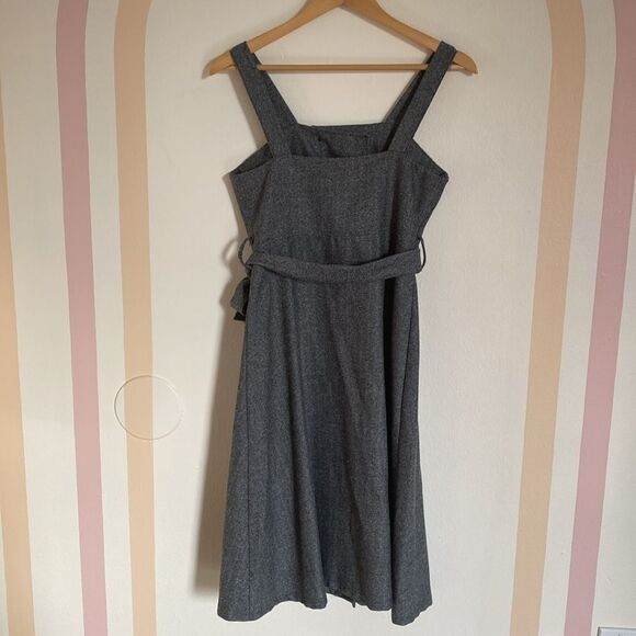 Stella Marina Collection Gray Tweed Herringbone Button Front Mini Dress - Picture 5 of 11